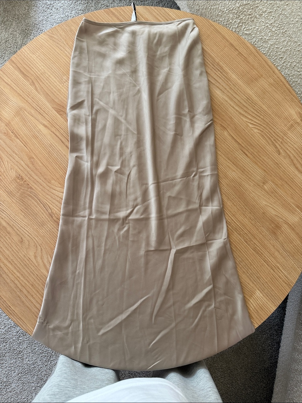 H&M Neutral Beige Maxi Slip Skirt